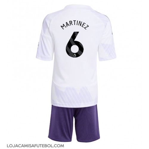 Camisa de Futebol Manchester United Lisandro Martinez #6 Equipamento Secundário Infantil 2025-26 Manga Curta (+ Calças curtas)